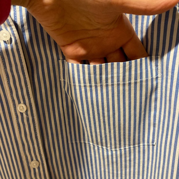 Croft & Barrow Women’s LS 3/4-Sleeve Blue & White Striped Shirt - MEDIUM - Picture 4 of 13